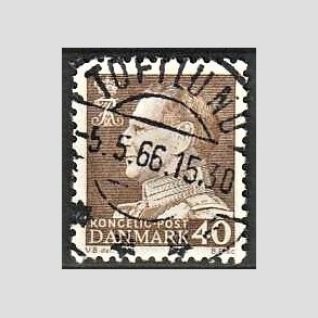 FRIMRKER DANMARK | 1965 - AFA 431 - Fr. IX 40 re brun - Pragt Stemplet Toftlund