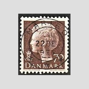 FRIMRKER DANMARK | 1974 - AFA 573 - Dronning Margrethe - 70 re brun - Pragt Stemplet Maribo
