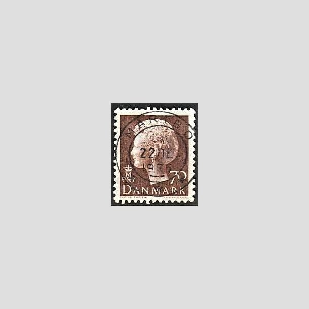 FRIMRKER DANMARK | 1974 - AFA 573 - Dronning Margrethe - 70 re brun - Pragt Stemplet Maribo