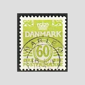 FRIM�RKER DANMARK | 1976 - AFA 617 - B�lgelinie 60 �re lysgr�n - Lux Stemplet Maribo