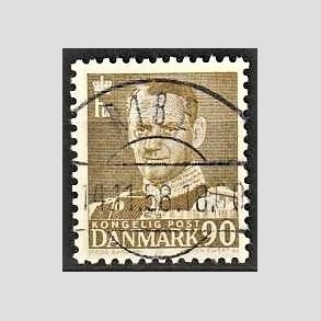 FRIMRKER DANMARK | 1952-53 - AFA 342 - Fr. IX 90 re oliven - Lux Stemplet Ribe