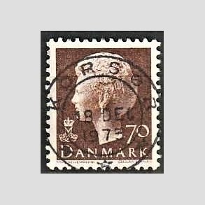 FRIMRKER DANMARK | 1974 - AFA 573 - Dronning Margrethe - 70 re brun - Pragt Stemplet Korsr