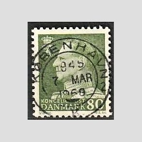 FRIMRKER DANMARK | 1967 - AFA 462F - Fr. IX 80 re grn - Lux Stemplet Kbenhavn