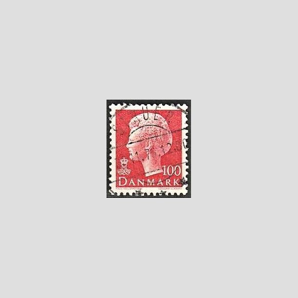 FRIMRKER DANMARK | 1976 - AFA 620 - Dronning Margrethe - 100 re rd - Pragt Stemplet Struer