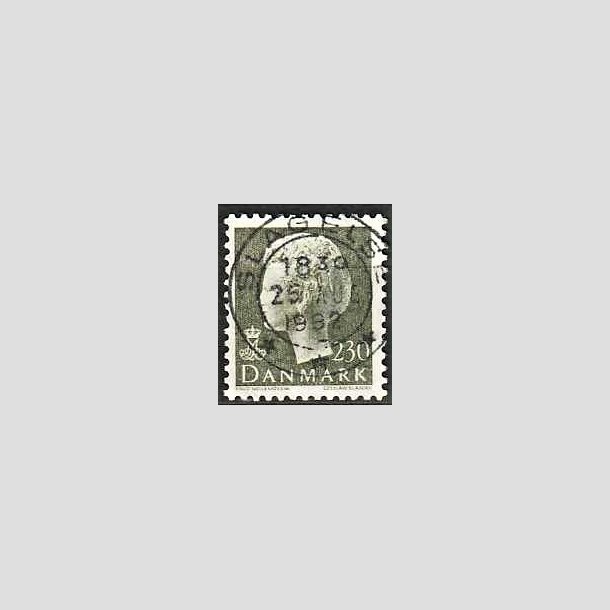 FRIMRKER DANMARK | 1981 - AFA 716 - Dronning Margrethe - 230 re sortgrn - Pragt Stemplet Slagelse