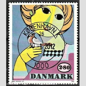 FRIMRKER DANMARK | 1986 - AFA 849 - Bjrn Wiinblad - 2,80 Kr. flerfarvet - Pragt Stemplet Kbenhavn K
