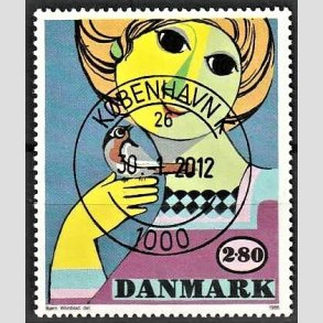 FRIMRKER DANMARK | 1986 - AFA 849 - Bjrn Wiinblad - 2,80 Kr. flerfarvet - Pragt Stemplet Kbenhavn K