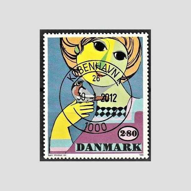 FRIMRKER DANMARK | 1986 - AFA 849 - Bjrn Wiinblad - 2,80 Kr. flerfarvet - Pragt Stemplet Kbenhavn K