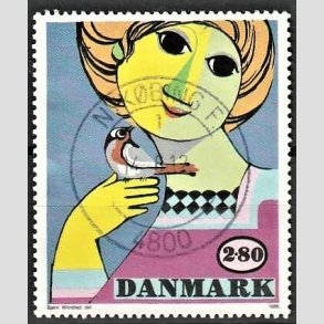 FRIMRKER DANMARK | 1986 - AFA 849 - Bjrn Wiinblad - 2,80 Kr. flerfarvet - Pragt Stemplet Nykbing F