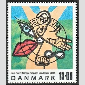 FRIMRKER DANMARK | 2004 - AFA 1398 - Frimrkekunst - 13,00 Kr. flerfarvet - Pragt Stemplet