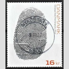 FRIMRKER DANMARK | 2012 - AFA 1720 - Post Scriptum. - 16,00 Kr. flerfarvet - Pragt Stemplet Nykbing F