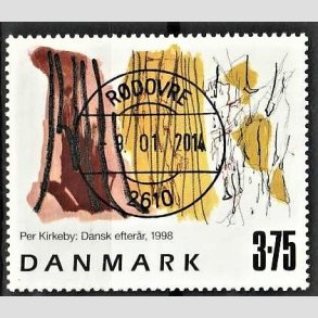 FRIMRKER DANMARK | 1998 - AFA 1187 - Frimrkekunst 1. - 3,75 Kr. Dansk efterr flerfarvet - Pragt Stemplet Rdovre