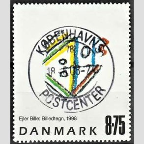 FRIMRKER DANMARK | 1998 - AFA 1189 - Ejler Bille - 8,75 Kr. flerfarvet - Pragt Stemplet