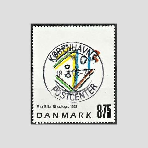 FRIMRKER DANMARK | 1998 - AFA 1189 - Ejler Bille - 8,75 Kr. flerfarvet - Pragt Stemplet