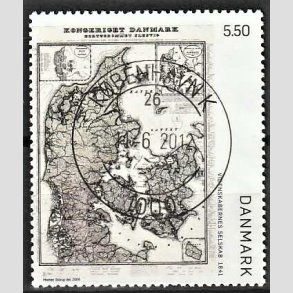 FRIMRKER DANMARK | 2009 - AFA 1585 - Gamle Danmarkskort - 5,50 Kr. flerfarvet - Lux Stemplet Kbenhavn K