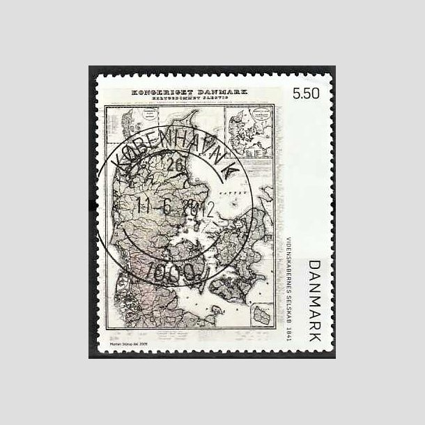 FRIMRKER DANMARK | 2009 - AFA 1585 - Gamle Danmarkskort - 5,50 Kr. flerfarvet - Lux Stemplet Kbenhavn K
