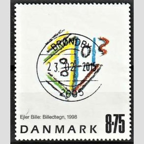 FRIMRKER DANMARK | 1998 - AFA 1189 - Ejler Bille - 8,75 Kr. flerfarvet - Pragt Stemplet Brndby