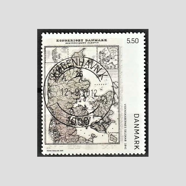 FRIMRKER DANMARK | 2009 - AFA 1585 - Gamle Danmarkskort - 5,50 Kr. flerfarvet - Lux Stemplet Kbenhavn K