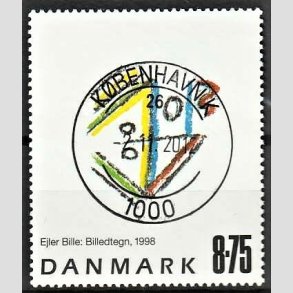FRIMRKER DANMARK | 1998 - AFA 1189 - Ejler Bille - 8,75 Kr. flerfarvet - Pragt Stemplet Kbenhavn K