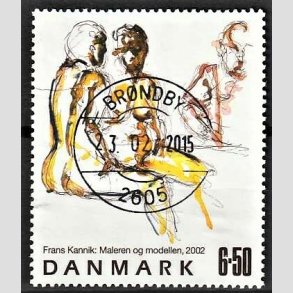 FRIMRKER DANMARK | 2002 - AFA 1331 - Frank Kannik - 6,50 Kr. flerfarvet - Pragt Stemplet Brndby