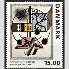 FRIMRKER DANMARK | 1993 - AFA 1058 - Maleriserie 6. - 15,00 Kr. Franciska Clausen - Pragt Stemplet Kbenhavn K