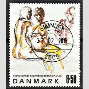 FRIMRKER DANMARK | 2002 - AFA 1331 - Frank Kannik - 6,50 Kr. flerfarvet - Pragt Stemplet Brndby