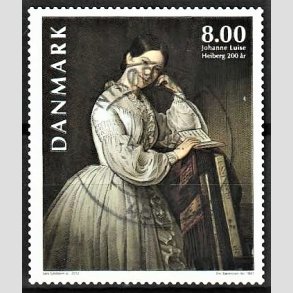 FRIMRKER DANMARK | 2012 - AFA 1718 - Johanne Luise Heiberg - 8,00 Kr. flerfarvet - Pragt Stemplet Nykbing F