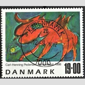 FRIMRKER DANMARK | 1998 - AFA 1190 - Frimrkekunst 1. - 19,00 Kr. Himmelhest flerfarvet - Pragt Stemplet Odder
