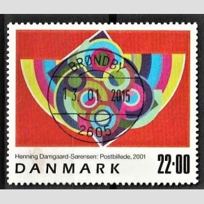 FRIMRKER DANMARK | 2001 - AFA 1293 - Frimrkekunst 4. - 22,00 Kr. Henning Damgaard-Srensen - Lux Stemplet