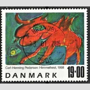 FRIMRKER DANMARK | 1998 - AFA 1190 - Frimrkekunst 1. - 19,00 Kr. Himmelhest flerfarvet - Pragt Stemplet Odder