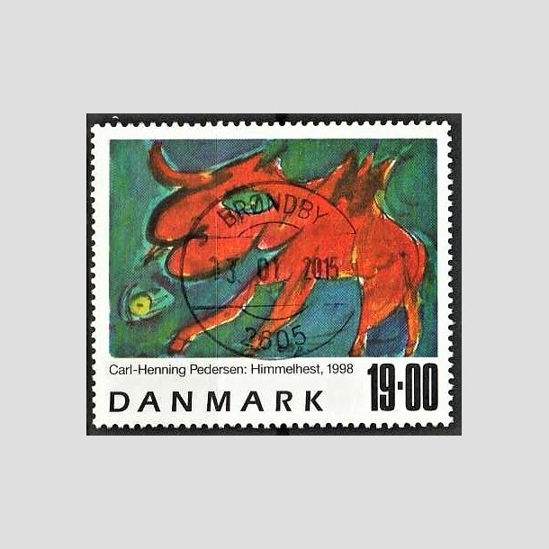 FRIMRKER DANMARK | 1998 - AFA 1190 - Frimrkekunst 1. - 19,00 Kr. Himmelhest flerfarvet - Pragt Stemplet Odder