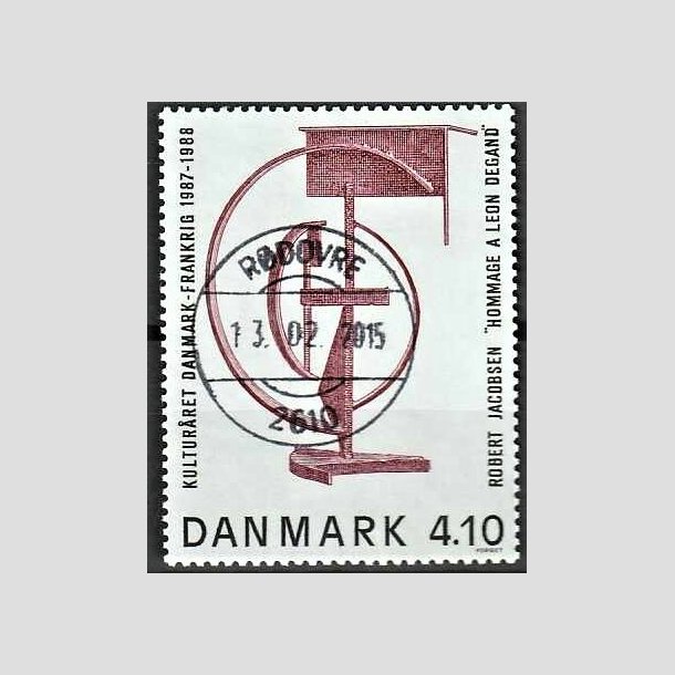 FRIMRKER DANMARK | 1988 - AFA 918 - Dansk-fransk kulturr - 4,10 Kr. brunrd/sort - Pragt Stemplet Rdovre