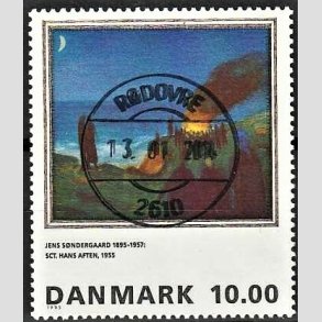 FRIMRKER DANMARK | 1995 - AFA 1099 - Maleriserie 8. - 10,00 Kr. Jens Sndergaard - Pragt Stemplet