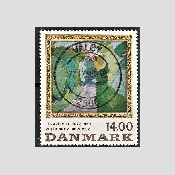FRIMRKER DANMARK | 1991 - AFA 1006 - Edvard Weie - 14,00 Kr. flerfarvet - Pragt Stemplet Valby