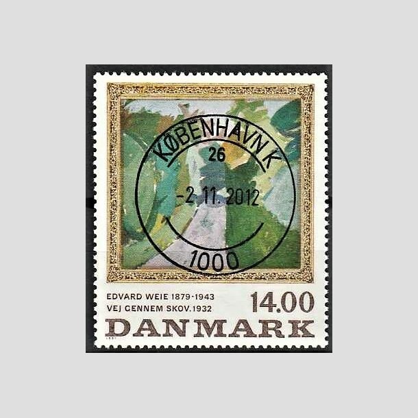 FRIMRKER DANMARK | 1991 - AFA 1006 - Edvard Weie - 14,00 Kr. flerfarvet - Pragt Stemplet Kbenhavn K