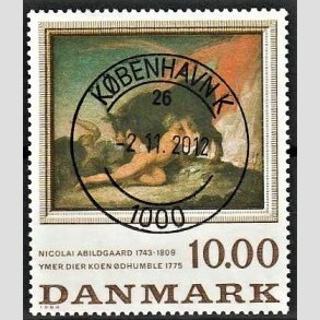 FRIMRKER DANMARK | 1984 - AFA 817 - N. Abildgaard - 10,00 Kr. flerfarvet - Pragt Stemplet