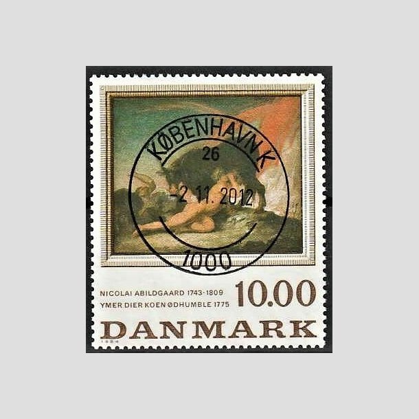 FRIMRKER DANMARK | 1984 - AFA 817 - N. Abildgaard - 10,00 Kr. flerfarvet - Pragt Stemplet