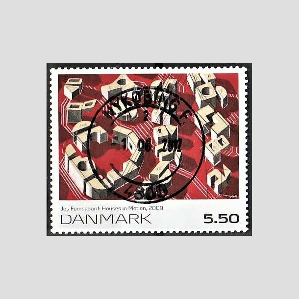 FRIMRKER DANMARK | 2009 - AFA 1589 - Frimrkekunst - 5,50 Kr. flerfarvet - Pragt Stemplet Nykbing F