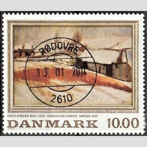 FRIMRKER DANMARK | 1988 - AFA 922 - Fritz Syberg - 10,00 Kr. flerfarvet - Pragt Stemplet