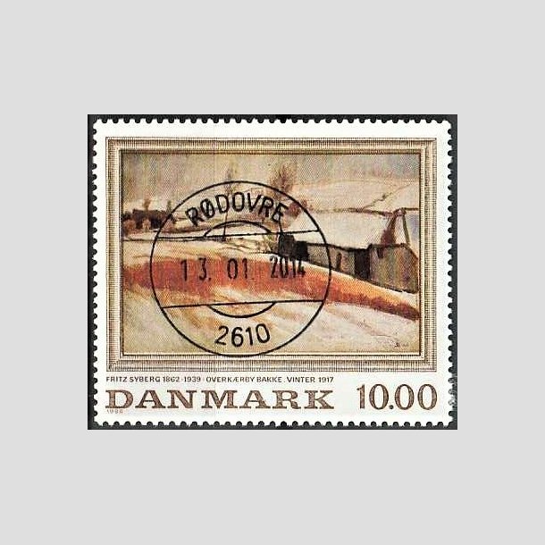 FRIMRKER DANMARK | 1988 - AFA 922 - Fritz Syberg - 10,00 Kr. flerfarvet - Pragt Stemplet