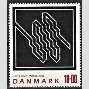 FRIMRKER DANMARK | 2001 - AFA 1292 - Jrn Larsen - 18,00 Kr. flerfarvet - Pragt Stemplet Rdovre