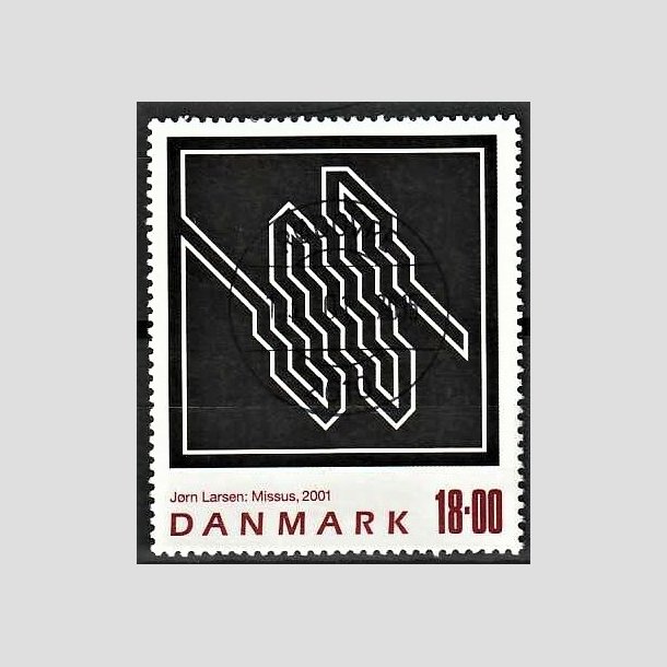 FRIMRKER DANMARK | 2001 - AFA 1292 - Jrn Larsen - 18,00 Kr. flerfarvet - Pragt Stemplet Rdovre