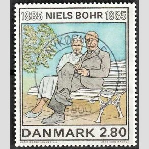 FRIMRKER DANMARK | 1985 - AFA 842 - Niels Bohr - 2,80 Kr. flerfarvet - Pragt Stemplet Nykbing F