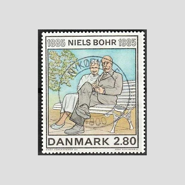 FRIMRKER DANMARK | 1985 - AFA 842 - Niels Bohr - 2,80 Kr. flerfarvet - Pragt Stemplet Nykbing F