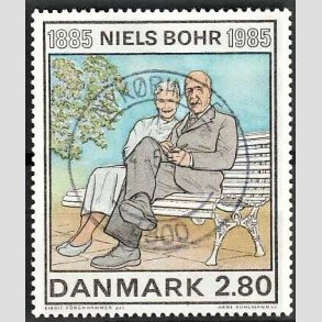 FRIMRKER DANMARK | 1985 - AFA 842 - Niels Bohr - 2,80 Kr. flerfarvet - Pragt Stemplet Nykbing F