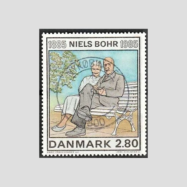 FRIMRKER DANMARK | 1985 - AFA 842 - Niels Bohr - 2,80 Kr. flerfarvet - Pragt Stemplet Nykbing F