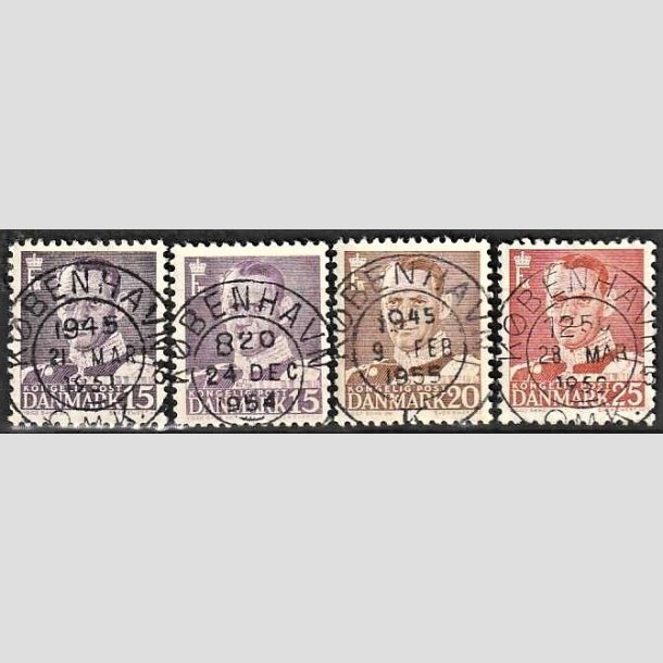 FRIMRKER DANMARK | 1950 - AFA 319,319a,320,321 - Fr. IX 15 re grviolet mv. - Lux Stemplet 