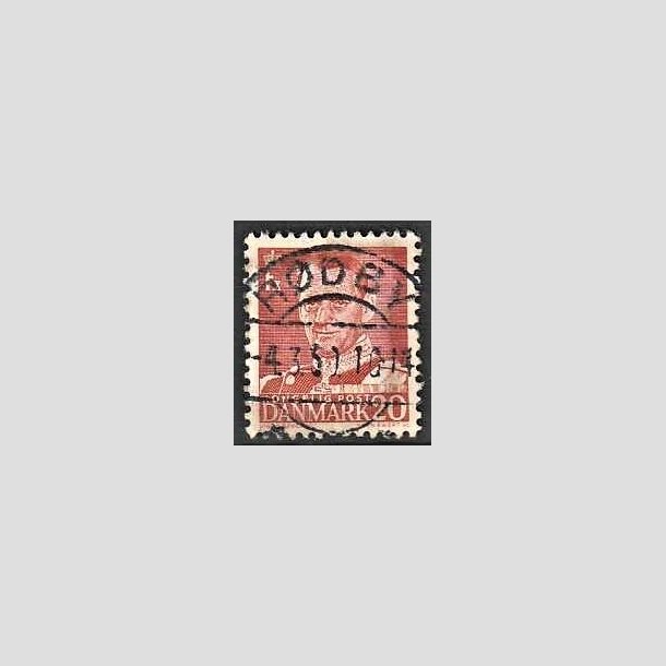 FRIMRKER DANMARK | 1948-50 - AFA 307 - Fr. IX 20 re rd - Pragt Stemplet Rdby