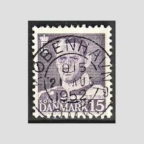 FRIMRKER DANMARK | 1950 - AFA 319a - Fr. IX 15 re lysviolet - Pragt Stemplet