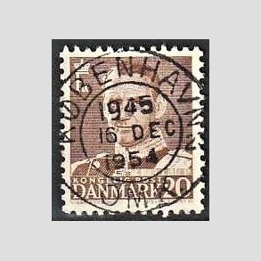 FRIMRKER DANMARK | 1950 - AFA 320 - Fr. IX 20 re brun - Lux Stemplet Kbenhavn